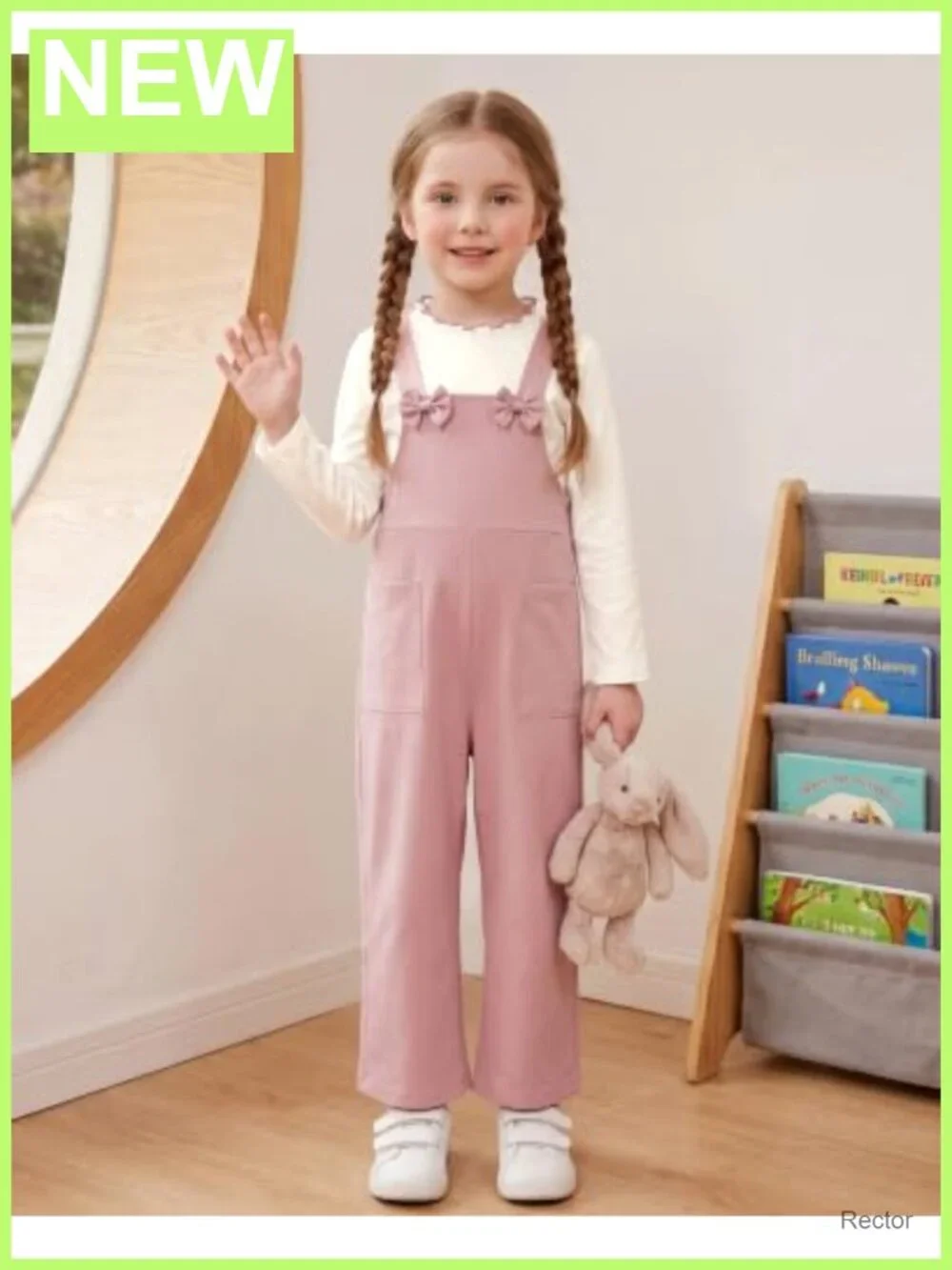 Toddler Girl 2 Piece Overall Outfit Fall Winter Set 2-7Y